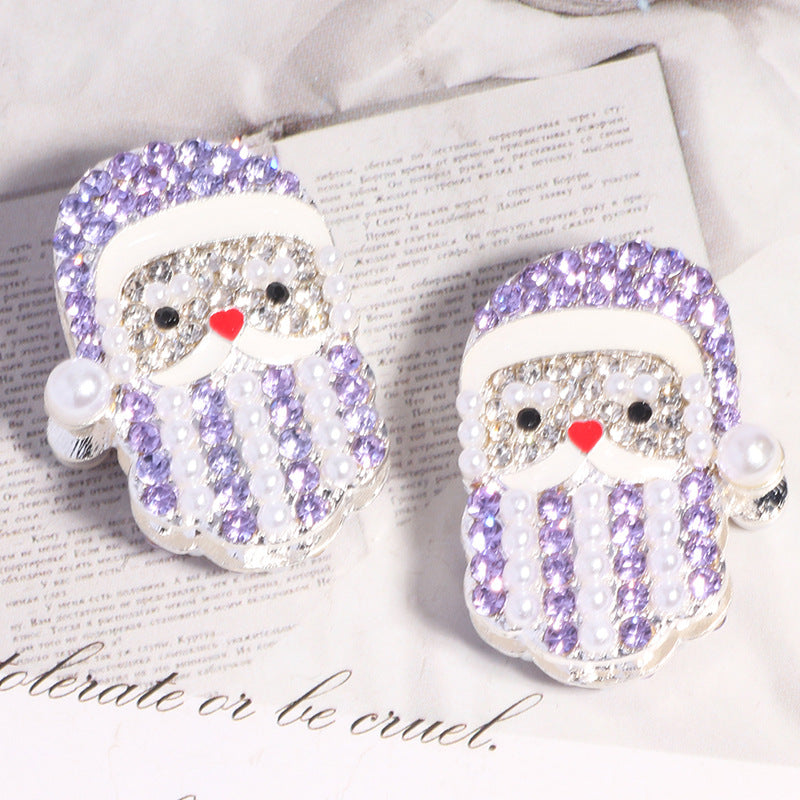 Wholesale 5pcs/pack Alloy  Christmas beads can be worn straight hole beads DIY mobile phone chain key chain bag chain accessories